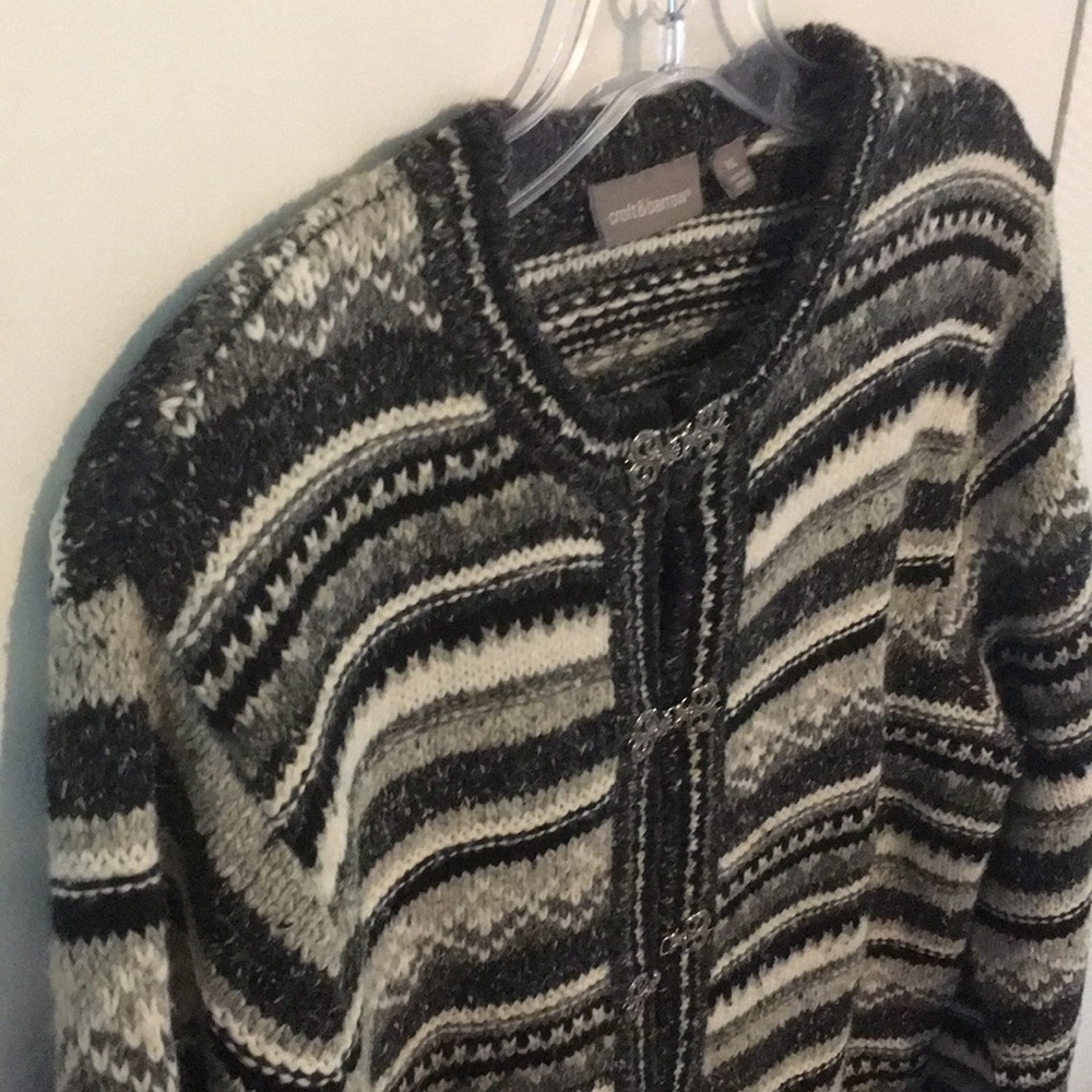 Plus Size Croft & Barrow Striped Eye in Hook Sweater: Size XL